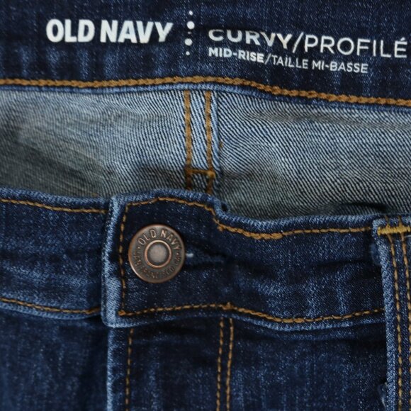 Old Navy Curvy Profile Mid Rise Jeans Raw Hem - Picture 6 of 10